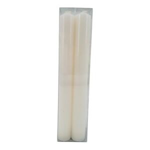 Crate & Barrel Thick Taper Candles Cream 10" Set of 4  Made in Spain